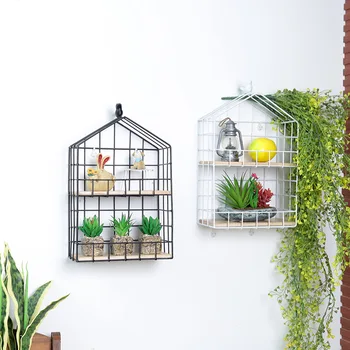 

Rural Double Shelves Birdies Hanging Bedroom Living Room Wall Murals Home Decoration Ornaments Miniature Garden