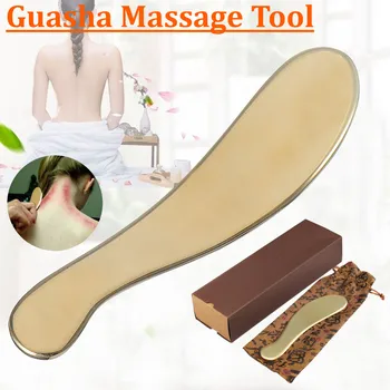 

7 Inch Gold Chinese Guasha Massage Gua Sha Scraping Copper Massager Relaxation Board Scraping Scraper SPA Board Body Health Tool
