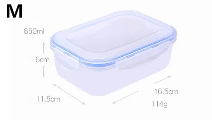 1 шт пластиковая коробка для ланча переносная миска контейнер для еды Ланчбокс 380/650/1100 мл экологически чистые аксессуары для кухни