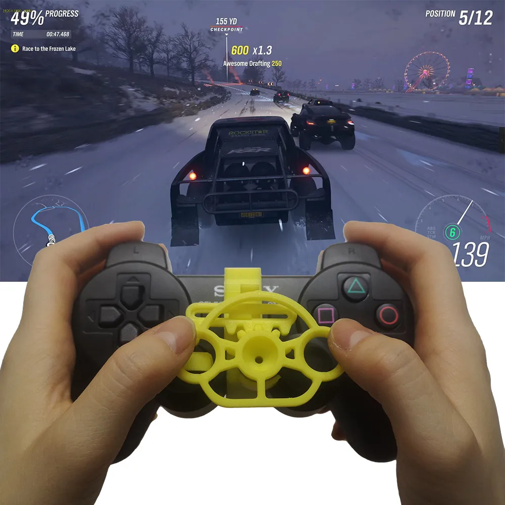 Игровой гоночный руль 3D Печатный мини-руль добавить для контроллера playstation 3 PS3