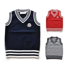 Europe and America Style Fashion Baby Boys Girls Sweaters Striped Woolen Waistcoat Cotton Knitwear Brand Clothing High Quality