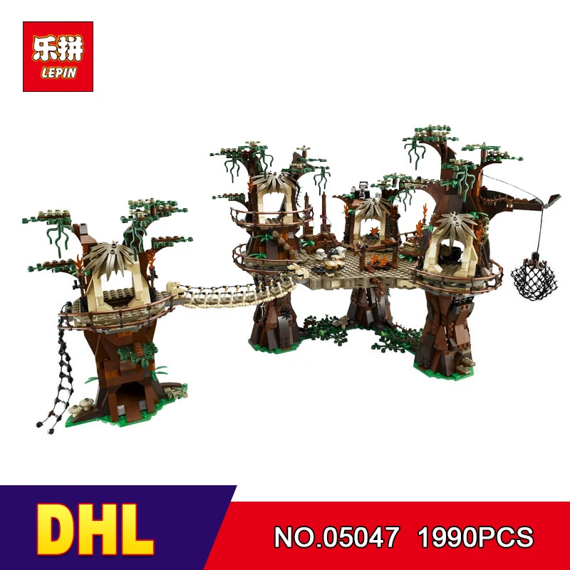 

DHL Lepin 05047 1990pcs Star Ewok Village Wars Building Blocks Juguete para Construir Bricks Toys Compatible 10236 Gifts