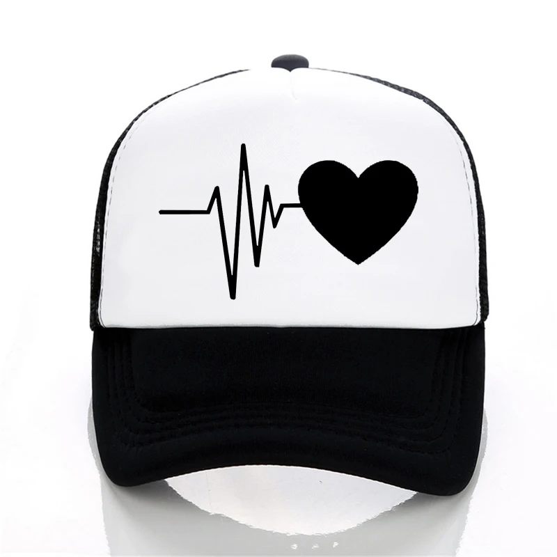 Сердцебиение любовь бейсбольная кепка с принтом для мужчин женщин Открытый Дальнобойщик кепки s летняя сетчатая шляпа Письмо печати повседневное шапки