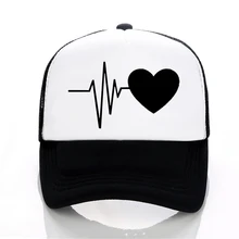 Сердцебиение любовь бейсбольная кепка с принтом для мужчин женщин Открытый Дальнобойщик кепки s летняя сетчатая шляпа Письмо печати повседневное шапки