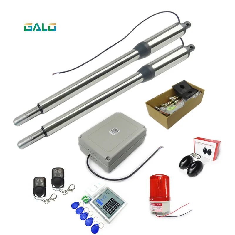 

double arms swing gate opener door motor kit with remote controls photocells & warning light Optional Galo