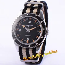 41mm Debert Miyota 821a Black luminous dial Automatic sapphire glass Men’s Watch