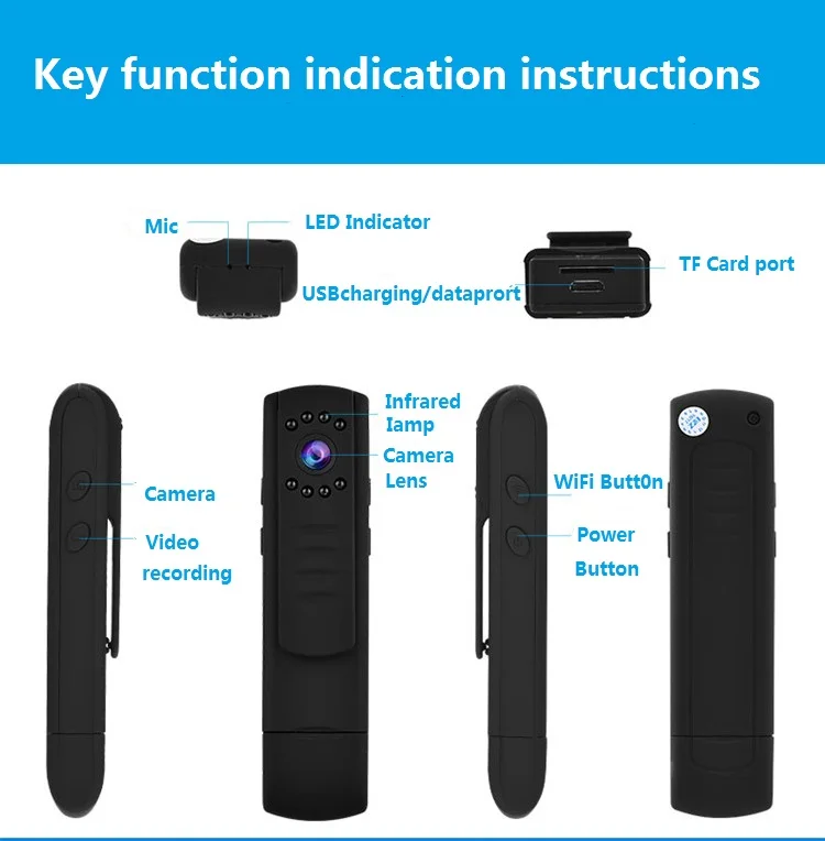 L7 WI FI мини Камера наблюдение езопасности тела Cam 1080 P HD Ночное видение ручка DVR для
