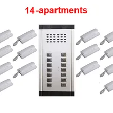 Умеренная цена прямая Пресс ключ аудио дверной телефон Домашний домофон аудио дверной звонок 2-проводной аудио домофон для 14 квартир