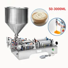 50-3000ML Electric Pneumatic Double Head Paste Filling Machine Bee Toothpaste Sauce Skin Care Product Filling Machine