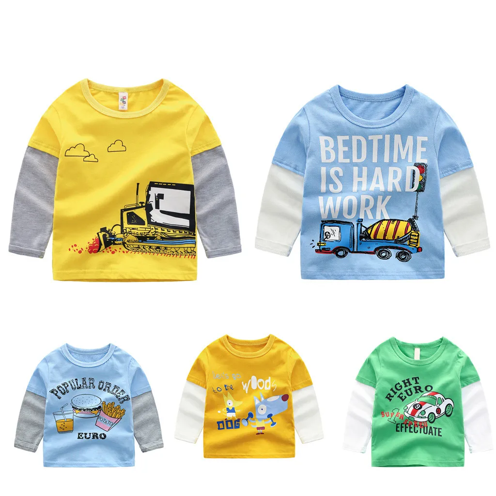 

TELOTUNY Autumn Winter Kids Sweatshirts Children Kid Baby Girl Boy Long Sleeve Cartoon Tops Shirts Tee Casual Clothes Z0203