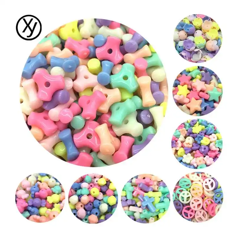 

New Cheap Beads Colorful Many Style Geometry Shape Acrylic Beads Handmade for Bracelet Necklace Jewelry Making Wholesale Random