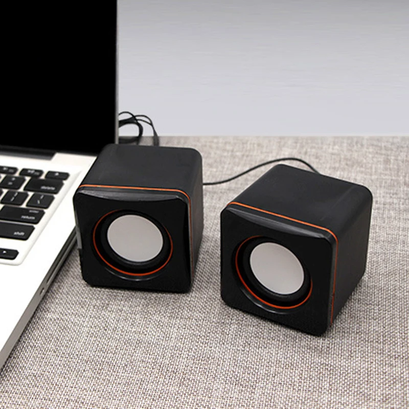 

Portable Plastic Wired 3.5mm mini Subwoofer Dual Mini Speakers USB Power Supply for PC Laptop Desktop Computer
