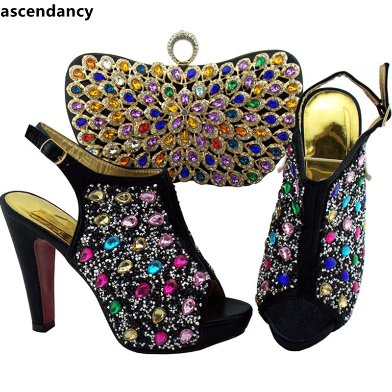 Italiaanse Schoen en Tas Set voor Party In Vrouwen Nigeriaanse Vrouwen Bruiloft Schoenen en Tas Set met Strass Vrouwen Schoenen hoge Hak Italiaanse Schoen en Tas Set voor Party In Vrouwen Nigeriaanse Vrouwen Bruiloft Schoenen en Tas Set met Strass Vrouwen Schoenen hoge Hak