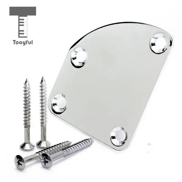 Tooyful Electric Telecaster Guitar Neck Plate Bass Guitar Neck Forza Piastra Di Collegamento Piastra Di Giunzione-Comprese 4 Viti Cromate