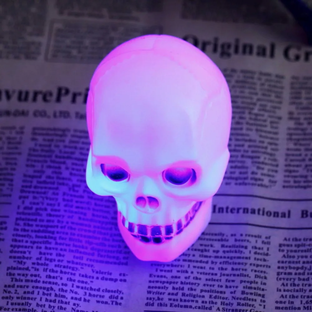 

New Arrive LED Colorful Flash Skull Night Light Lamp Halloween Lights Party Decoration Gift Holiday Lighting Drop Shipping