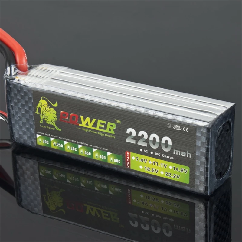 Lion Power Brand Battery 11.1V 2200mAh 30C MAX 35C T Plug for Airplane T-REX 450 Halicopter Part 11.1 v 3s bettary free shipping