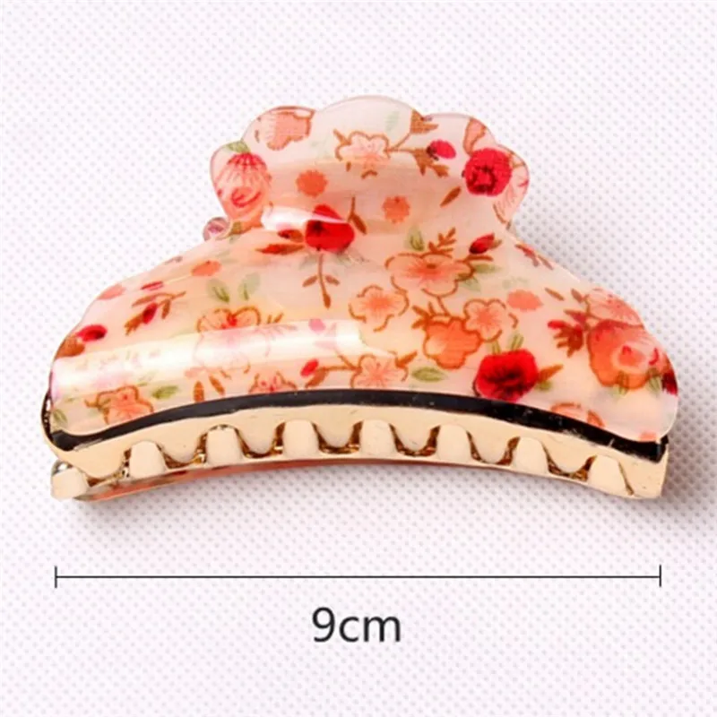 9CM Women Hair Clip Large Size Acrylic Hairpins Colorful Women Hair Crab Hair Claws Women Make UP Washing Tool Hair Accessories