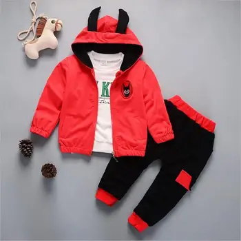 

2018 New Children Clothing Sets Autumn Sets Hooded Coat Cotton Baby Boys Girls Coat 3Pcs Clothes for 6M to 3T