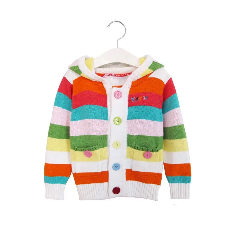 Free shipping Colorful classic outerwear girl baby cardigan sweater