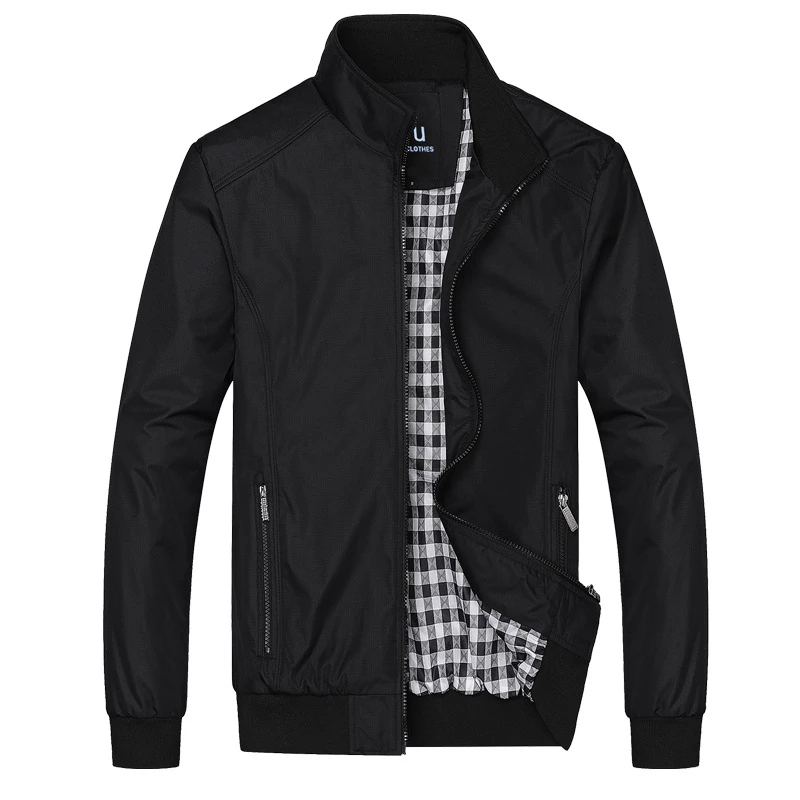 

2019 Bomber Jackets Men New Autumn Winter Casual Mens Coats And Jackets Mandarin Collar Brand Clothing Plus Size M-5XL 6XL