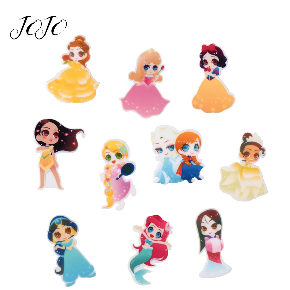 

JOJO BOWS 10pc DIY Craft Supplies Little Princess Planar Resin Accessory For Phone Case Handmade Earring Material Headwear Decor