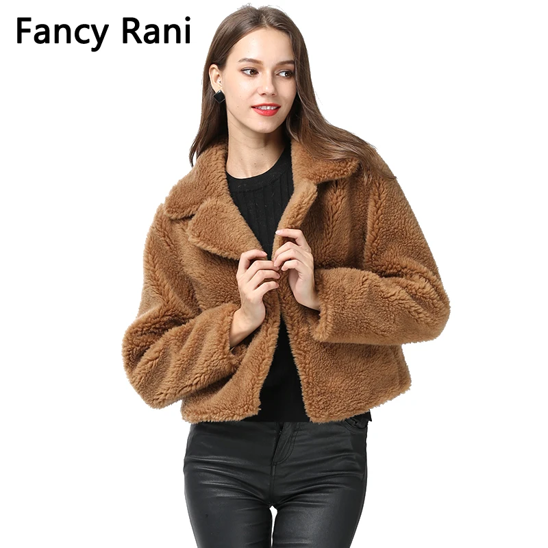 New Fashion Soft Teddy Coat Women Real Fur Coats Short Style Jacket