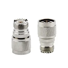 2PCS RF Coaxial Coax Adapter N Male to UHF Female SO-239 SO239 Connector