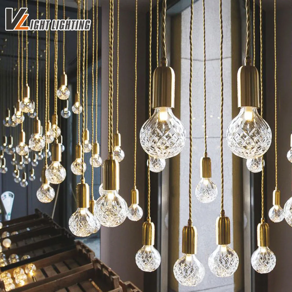 Современные светодиодсветодиодный подвесные светильники G9, скандинавский хрустальный светильник, подвесные светильники, лампы CafeRoom/Bar, одиночные подвесные светильники, украшение индо