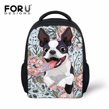

FORUDESIGNS Kindergarten Children Backpack Mini Cute French Bulldog Print School Rucksack For Boys And Girls Preschool Baby Kids