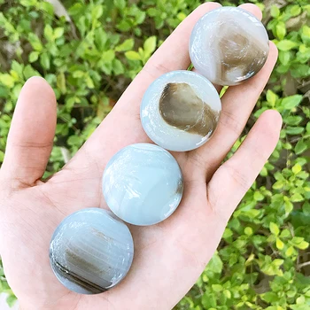 

2 pieces New style 100% Natural agate palm gemstone crystal mineral reiki healing carnelian donut tumbled stone home decor