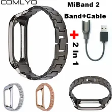 2 In1 COMLYO металлический ремешок на руку для xiaomi mi Band 2 Смарт-браслет mi band 2 браслет для xiaomi mi band 2 диапазона с зарядка через usb