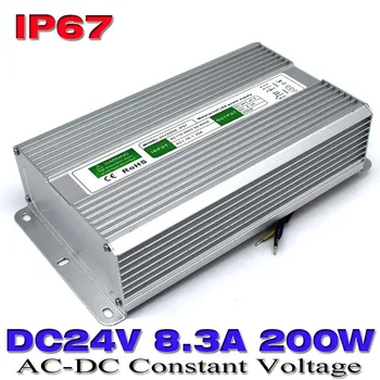 

Waterproof IP67 Switching LED Power Supply 24V 8.3A 200W AC100-240V to DC24V Driver Adapter for Outdoor Led Strips Light