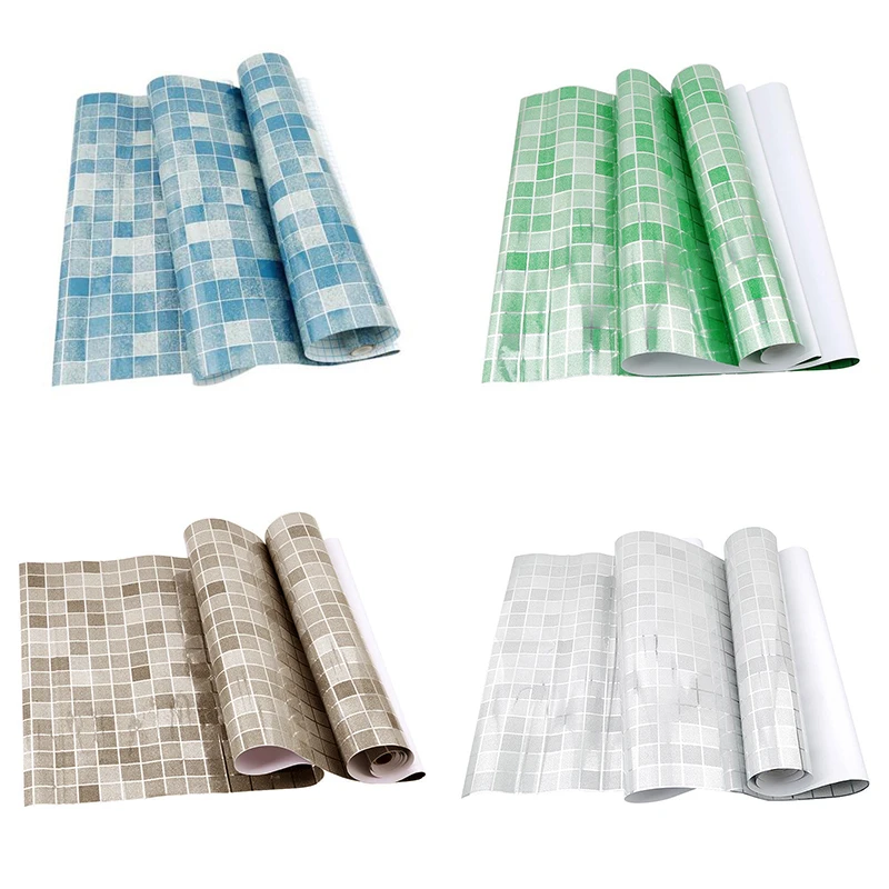 Single Kitchen Anti-Oil Wall Sticker Mosaic Vinyl Stickers Bathroom Tile Modern Waterproof Decorative Film 45 * 100 cm