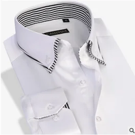 Хлопок, однотонная мужская Повседневная рубашка с длинным рукавом, приталенная, Лоскутная, формальная, деловая, джентльменская, черная, мужская рубашка, плюс 4XL - Цвет: CZ65001