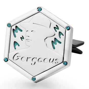 

Gorgeous Man 316L Stainless Steel Air Freshener Car Aroma Aromatherapy Essential Oil Diffuser Locket with Vent Clip