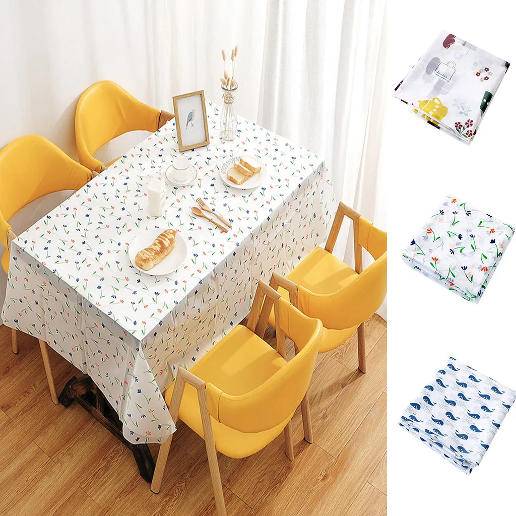 

PVC Table Cloth Plastic Waterproof Dining Tablecloth Cover Overlay Rectangle Desk Cloth mantel navidad Home Decor