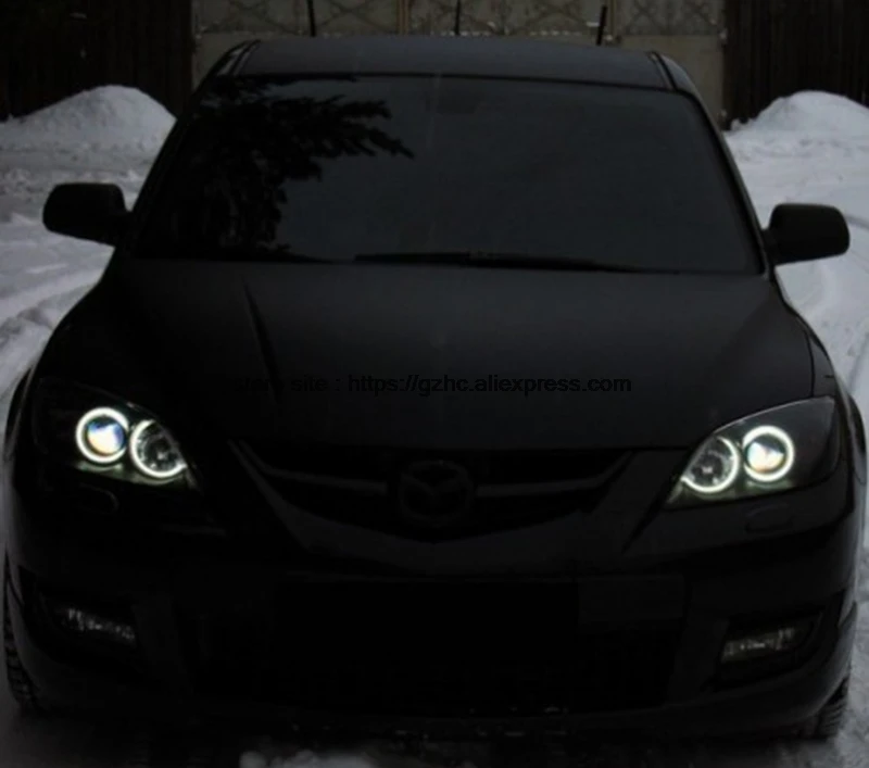 Для Mazda 3 mazda3 2002 2003 2004-2006 2007 2008 ультра яркий дневной светильник DRL с холодным катодом(CCFL) Ангельские глазки демон глаза комплект Теплый Белый Halo Кольцо