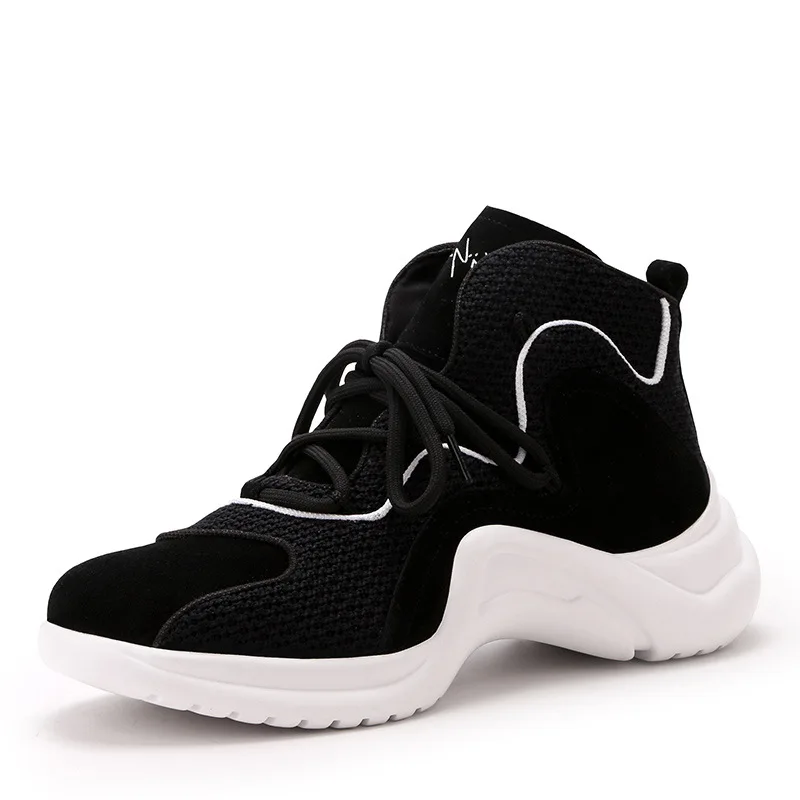 JINBEILEE New Ladies Mesh Breathable Casual Shoes Non-slip Wear-resistant Thick-soled Women's Shoes  Lace-Up