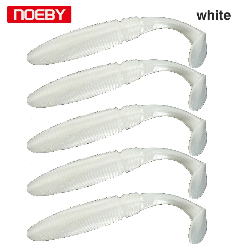 Noeby мягкие приманки 6 шт. 8,5 см 10 см Pesca Shad f приманка для UL рыболовный червь Swimbaits Jig Head Fly Fishing-Прямая поставка - Цвет: 10cm NW203 white 5pc