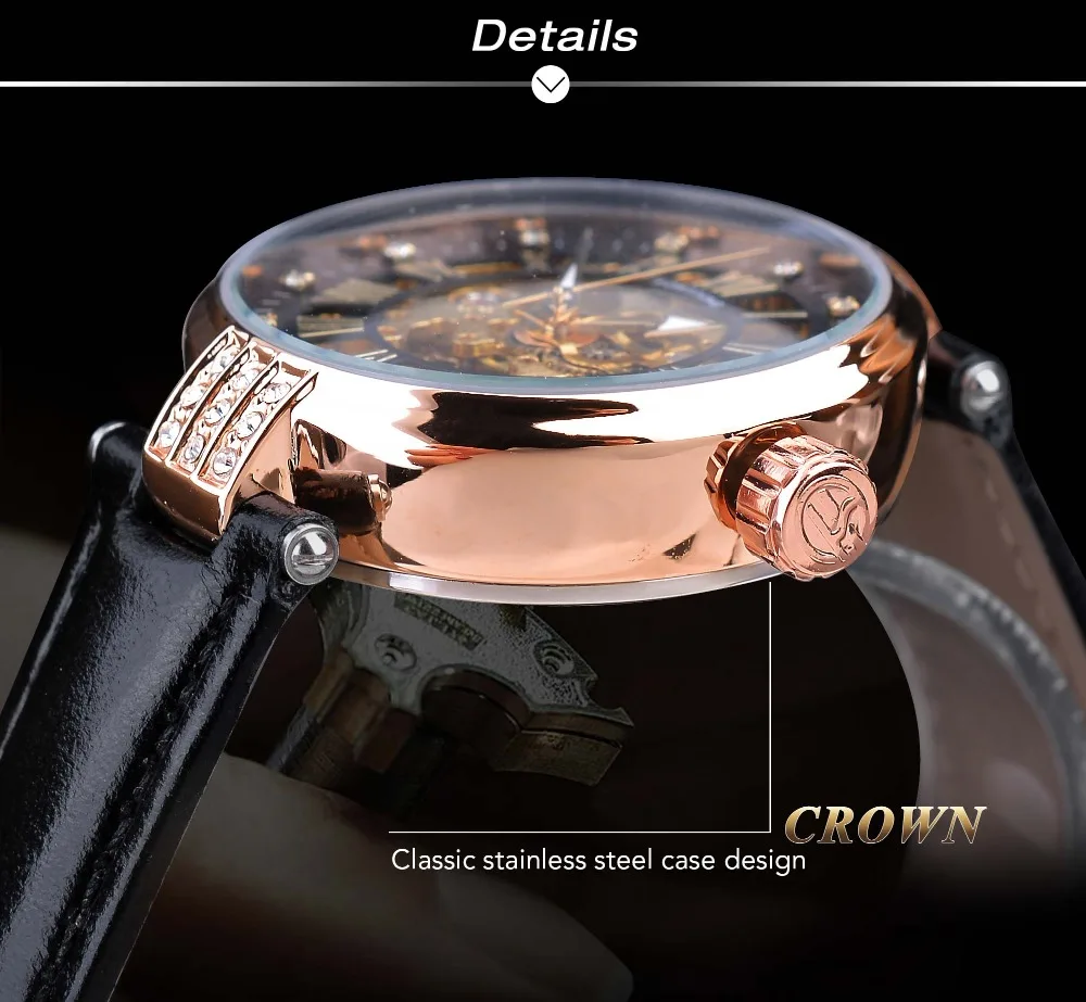 Forsining модные женские часы со стразами и скелетом дизайн водонепроницаемые -1_05