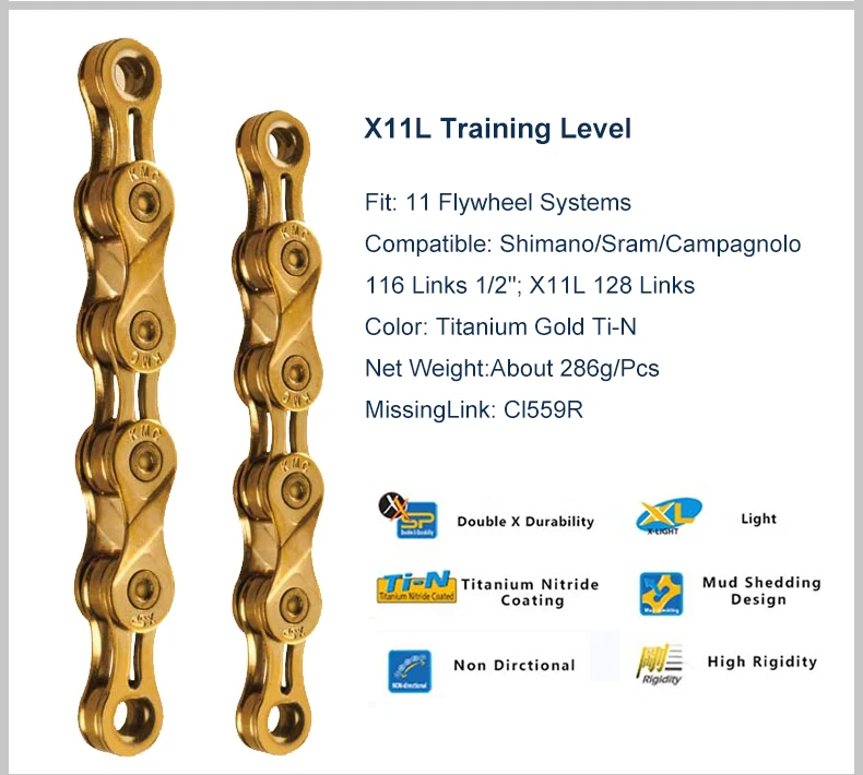 X9L/X10L/X11L супер светильник двойная велосипедная цепь 9 10 11 скоростная горная цепь для дорожного велосипеда для Shimano/SRAM/Campagnolo 116 звеньев