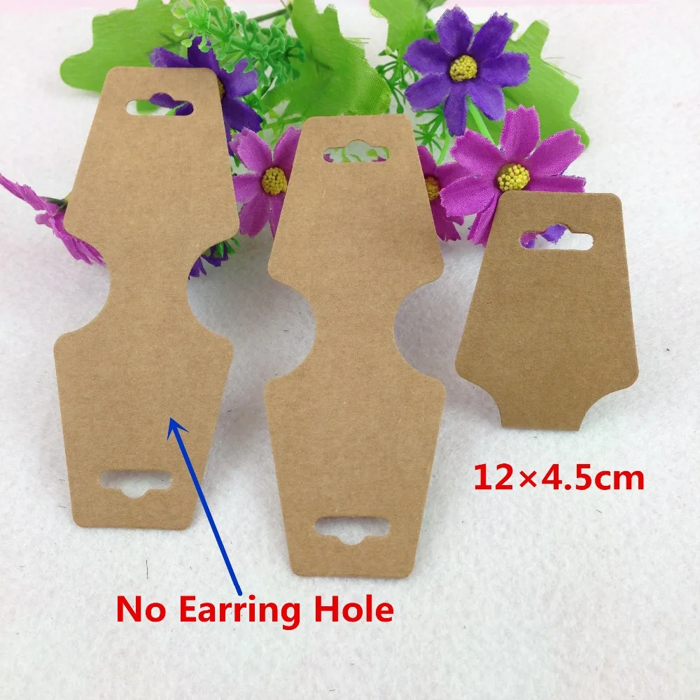 12*4.5cm 200PCS/Lot Kraft jewelry paper cards Kraft Necklace Cards