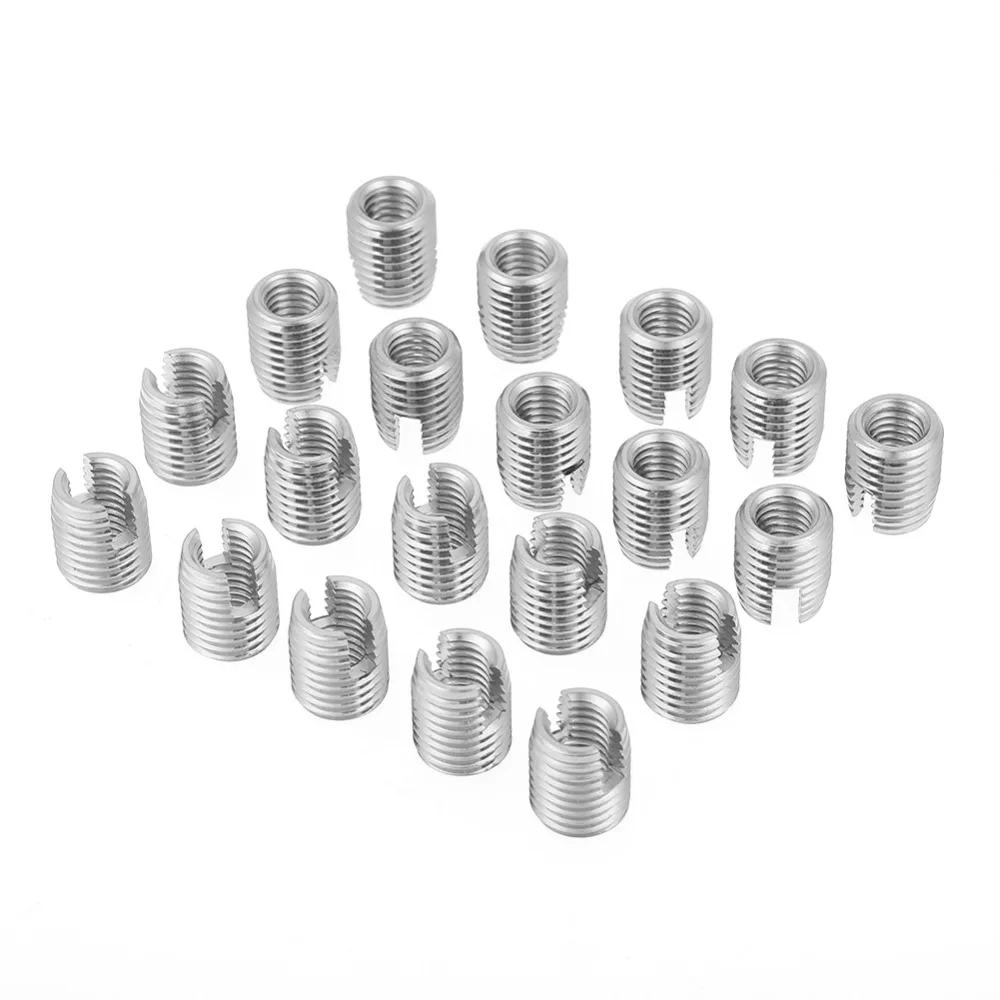 20pcs Stainless Steel SUS303 Self Tapping Slotted Screw Thread Insert