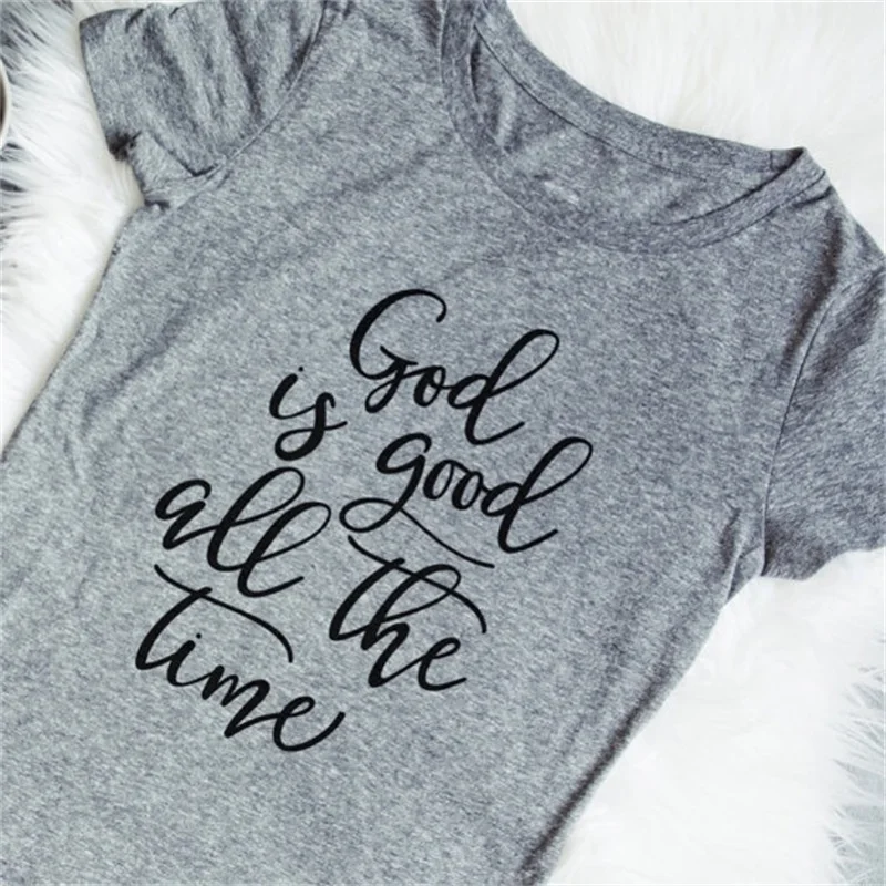 God is good Letter Print T shirt Women Cotton Short Sleeve Harajuku Women Tshirt Gray T-shirt Tee shirt femme Tops camiseta mu God is good Letter Print T shirt Women Cotton Short Sleeve Harajuku Women Tshirt Gray T-shirt Tee shirt femme Tops camiseta mu