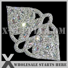 20 шт./партия) Свадебная металлическая аппликация из горного хрусталя бисерная нашивка для свадебное платье под заказ украшение, X1-RAT2172