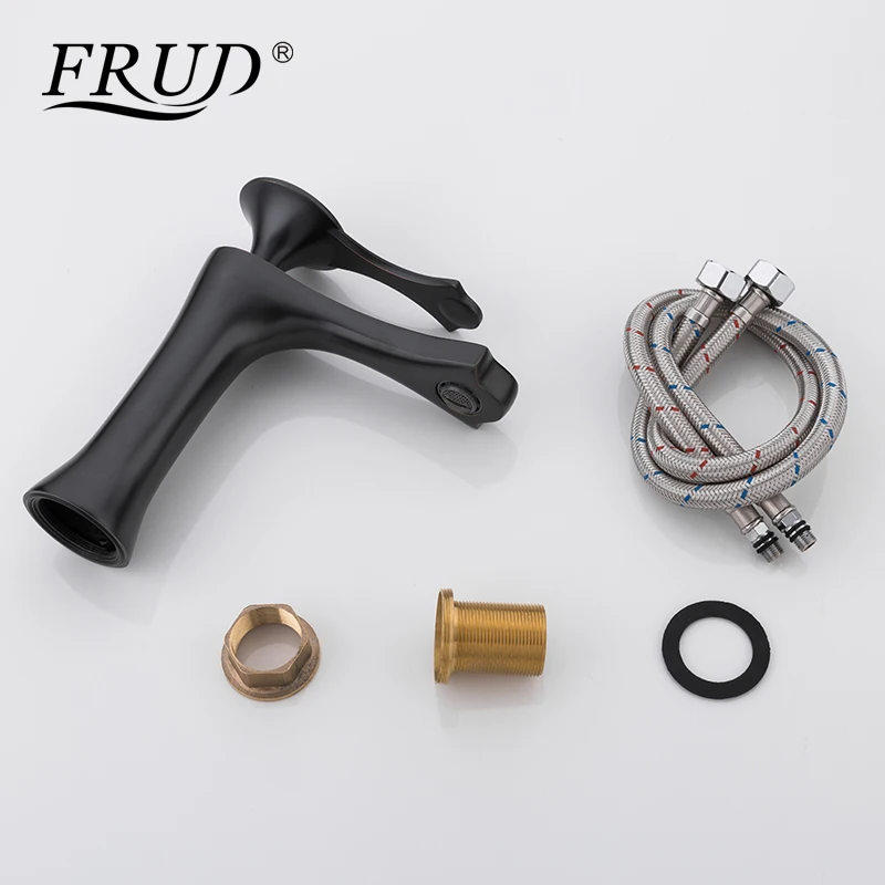 FRUD новое поступление черный смеситель для ванной комнаты медный материал с одной