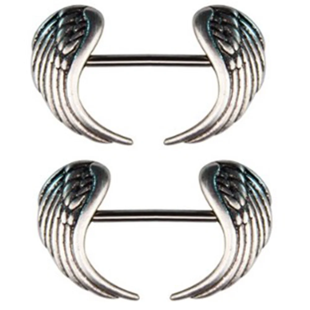 1 Pair Fashion Steel Piercing Angel Wing Nipple Ring Bar Body Jewelry For Women Accessoriesin