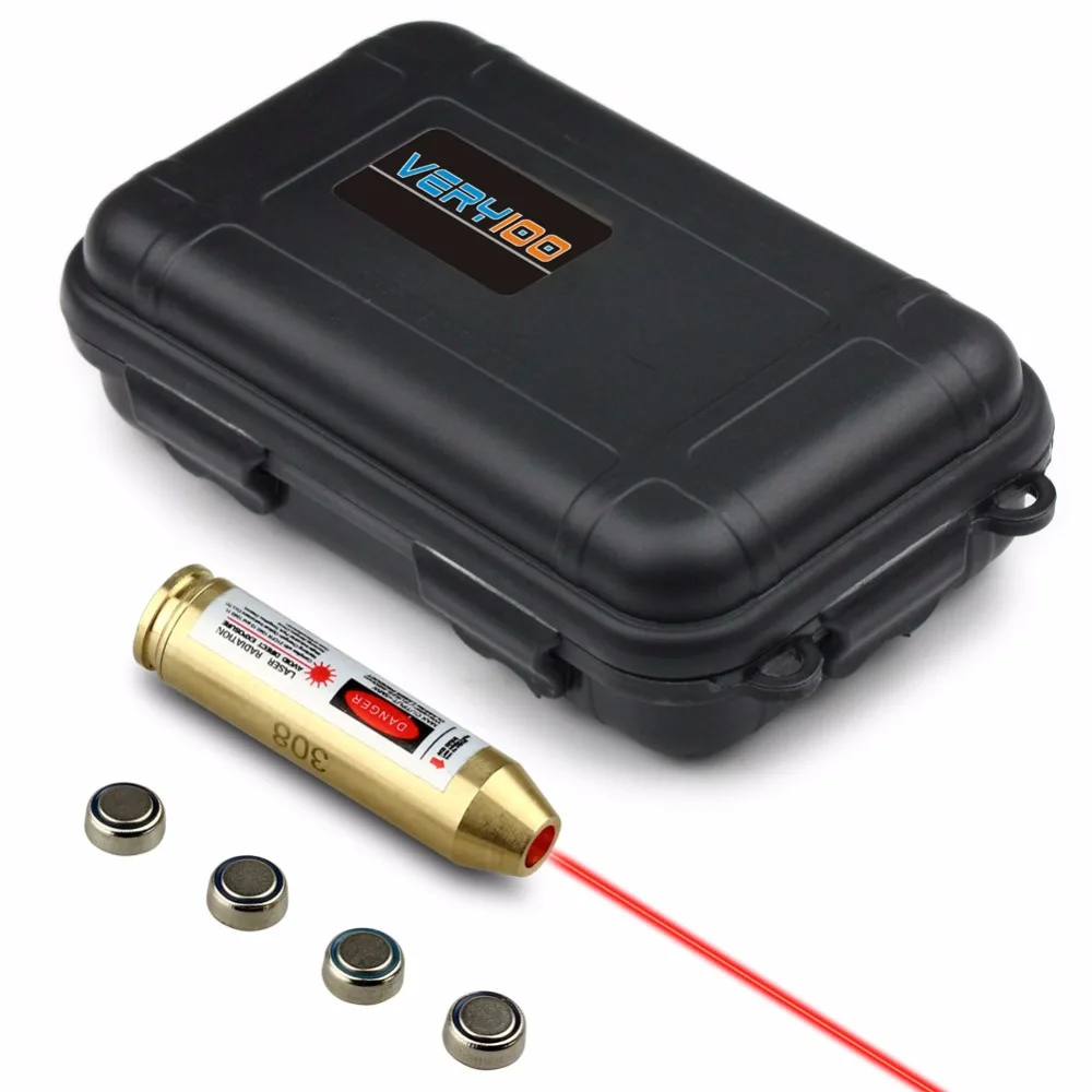 VERY100 .308 .243 Brass Red Laser Cartridge Bore Sight Sighter