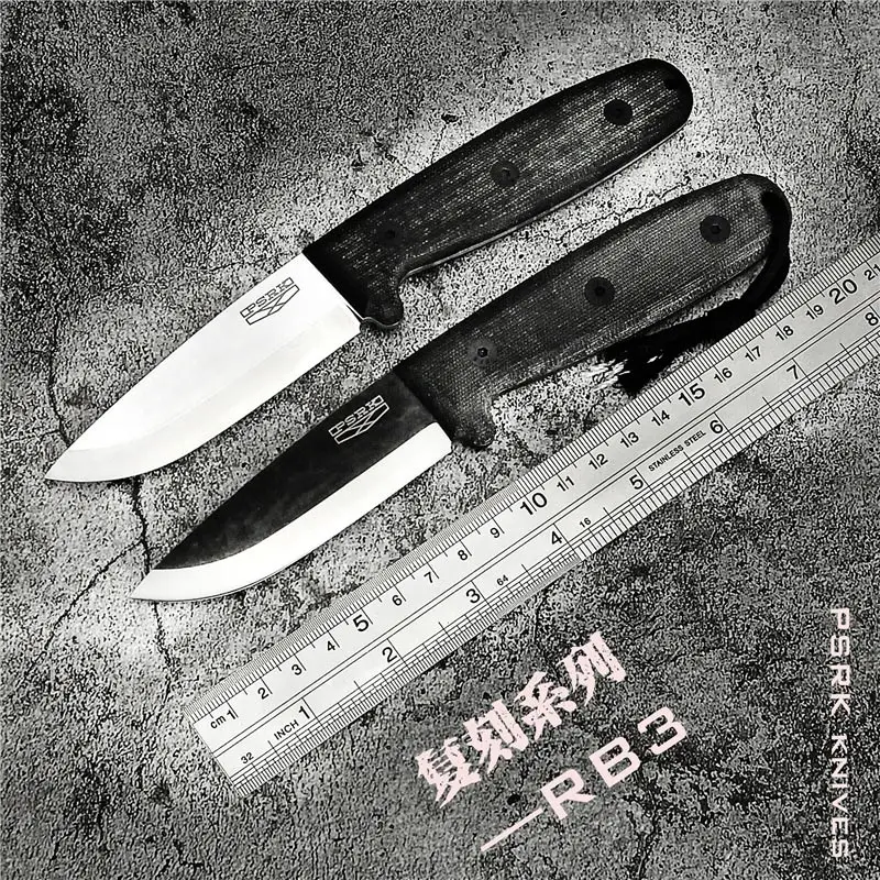 

PSRK RB3 fixed blade knife 59HRC D2 or 52100 blade Micarta handle outdoor EDC tool camping survival hunting knife tactical knife
