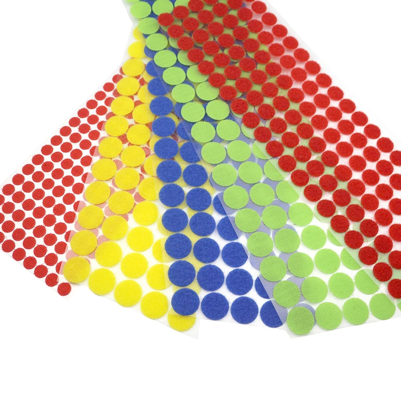 

100Pairs Color 10mm-25mm Adhesive Fastener Tape Dots Sticky Back Hook And Loop Magic Sticker Double Sided Round Self-Adhesive